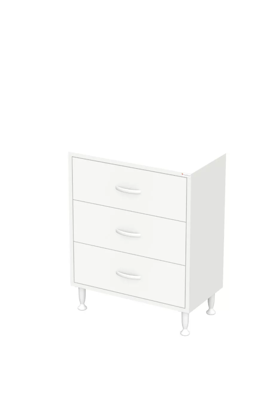 SÖKE, Armoire de salle de bain multifonctions à 3 tiroirs avec pieds (différentes options de largeur)