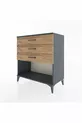 Commode Hyperion 3 tiroirs Anthracite-Sapin