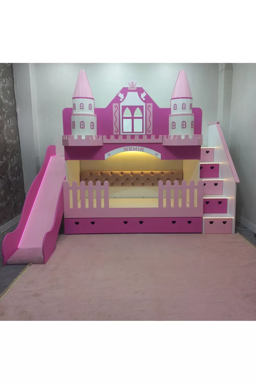 LIT SUPERPOSÉ AVEC LIT POUR ENFANT ET TOBOGGAN