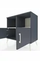Commode Hyperion 2 étagères 2 portes Anthracite-Anthracite/Gris pierre