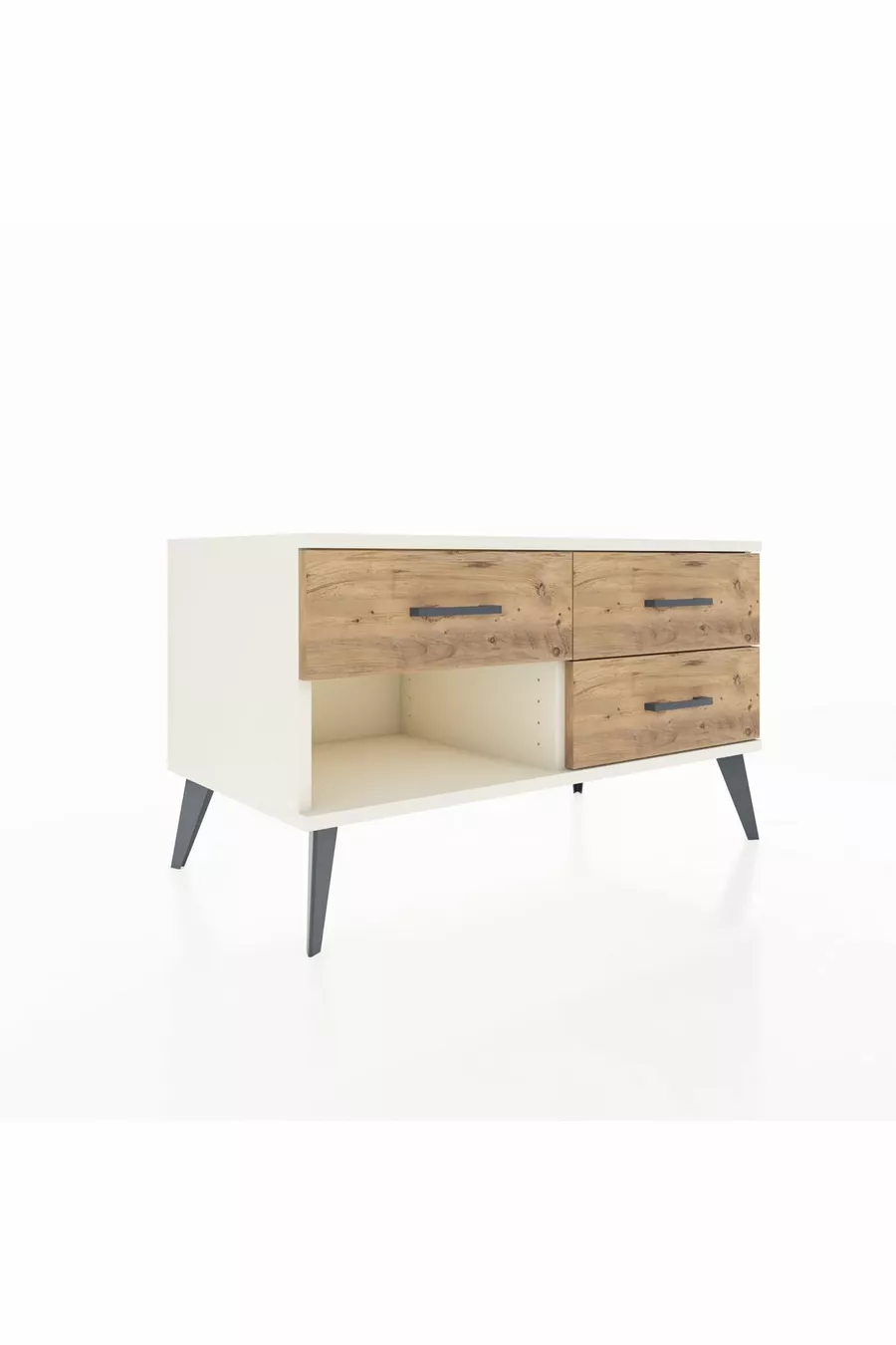Commode Hyperion 3 tiroirs Pierre de lune/Pin