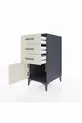 Kronos Table de Chevet 3 Tiroirs avec 1 Porte Anthracite-Pierre de Lune