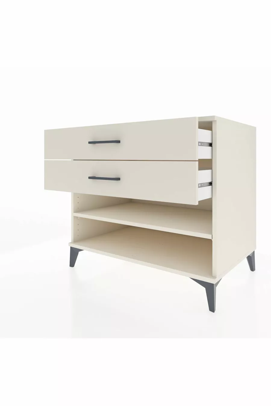 Commode Kronos à une étagère et 2 tiroirs Pierre de lune-Pierre de lune