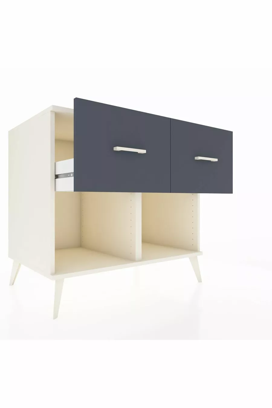 Commode Kronos 2 tiroirs Pierre de lune-Pierre de lune/Anthracite