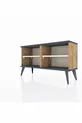 Commode Arges 2 étagères Pin-Anthracite / Pierre de lune