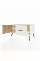 Commode Hyperion avec une étagère, un tiroir et une porte, coloris Pierre de Lune/Pin