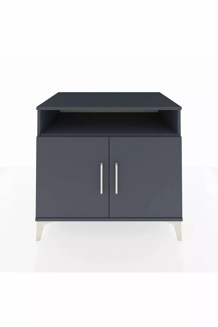 Commode Kronos 2 étagères 2 portes Anthracite-Anthracite