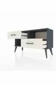 Commode Arges à une étagère, 2 tiroirs, Anthracite-Sapin/Mer de pierre