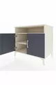 Commode Kronos 2 étagères 2 portes Pierre de Lune-Anthracite