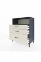 Commode Hyperion à une étagère et trois tiroirs Anthracite-Quartz