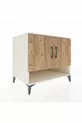 Commode Kronos 2 étagères 2 portes Pierre de Lune-Pin