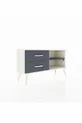 Commode Arges à une étagère et 2 tiroirs en pierre d'onyx - Anthracite