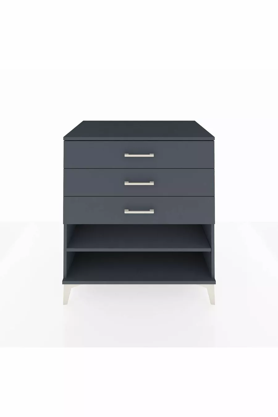 Commode Kronos à une étagère et trois tiroirs Anthracite-Anthracite