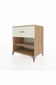 Commode Kronos à une étagère et un tiroir, pin-pierre d'onyx