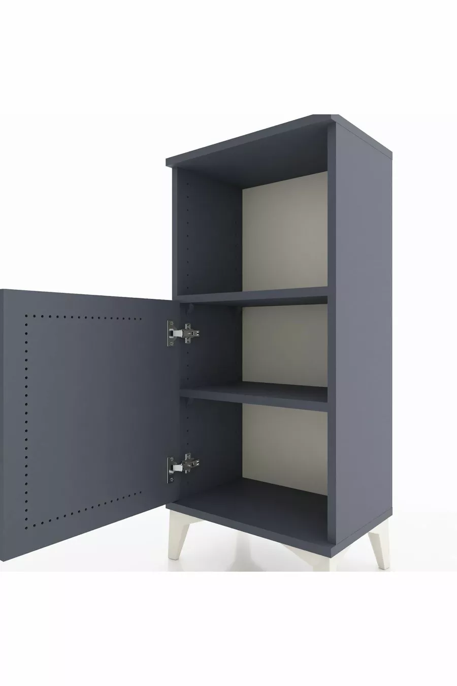 Table de chevet Arges à 2 étagères avec 1 porte, anthracite-anthracite