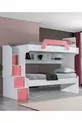 Lits superposés Ranza Inci 2 places - Rose 2 matelas confort