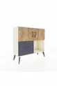 Commode Arges à 2 étagères, 1 tiroir, 2 portes, Pierre de lune-Pin/Anthracite