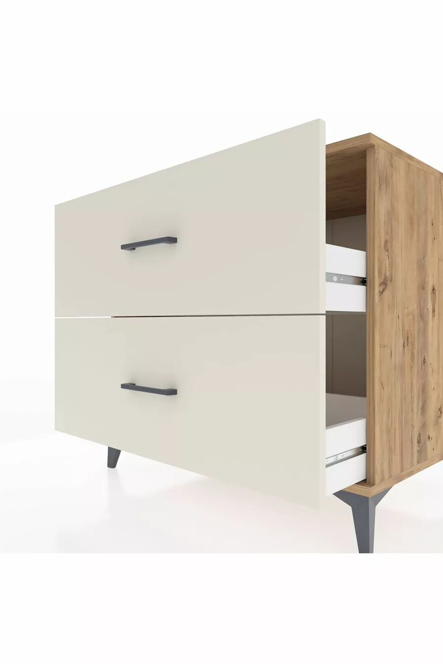Commode Kronos à 2 tiroirs Pin-Pierre d'Agate