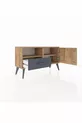 Commode Arges avec 2 étagères, 1 tiroir et 1 porte, en pin/anthracite