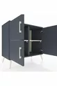 Commode Hyperion 2 étagères 3 portes Anthracite-Anthracite/Marbre