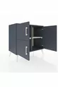 Commode Hyperion 2 étagères 3 portes Anthracite-Anthracite/Marbre
