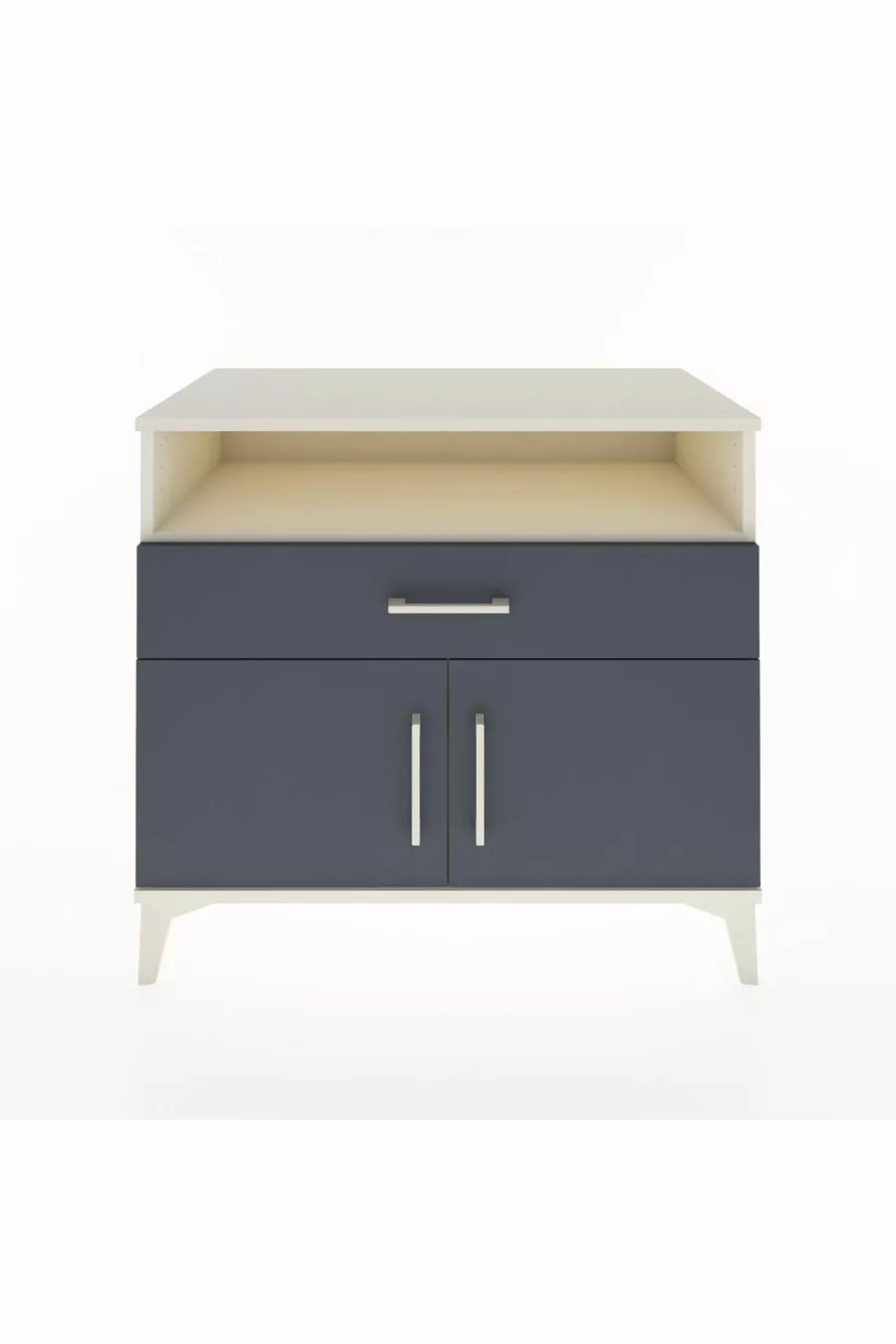 Commode Hyperion à une étagère, un tiroir et deux portes, Ambre-Anthracite