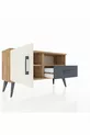 Commode Arges avec 2 étagères, 1 tiroir et 1 porte, en pin-pierre d'âme / anthracite