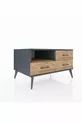 Commode Kronos à une étagère et 3 tiroirs Anthracite-Bois de pin