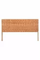 Tête de lit en cuir véritable avec tissage en bois