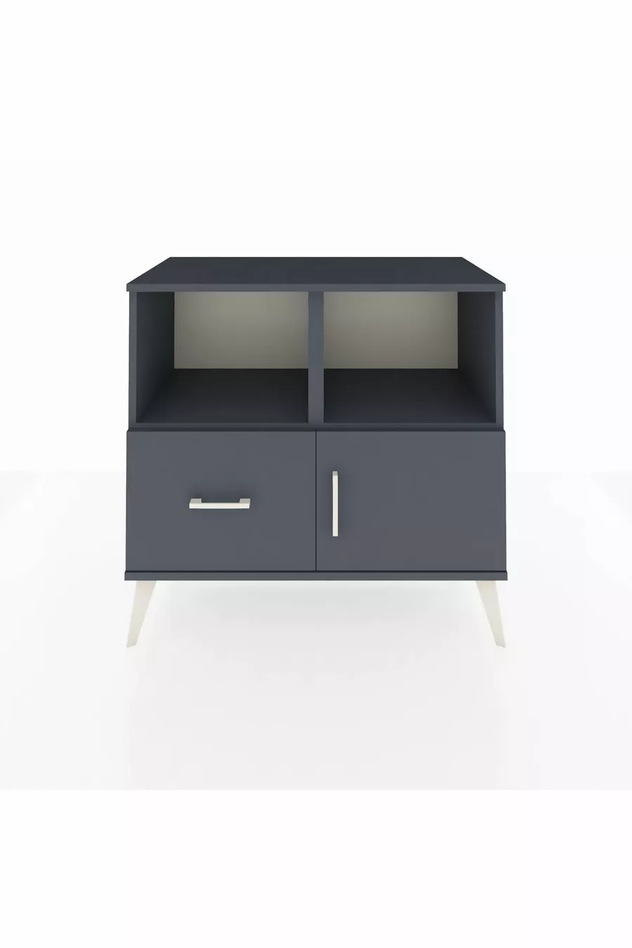 Commode Hyperion 2 étagères, 1 tiroir, 1 porte, Anthracite-Anthracite