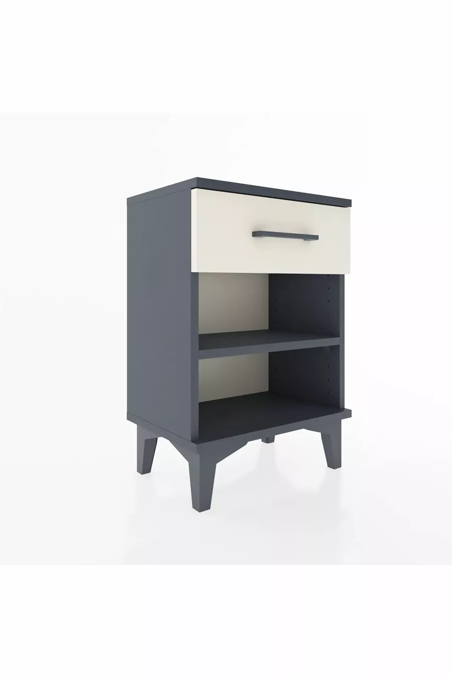 Table de chevet Arges avec une étagère et un tiroir, anthracite-ardoise