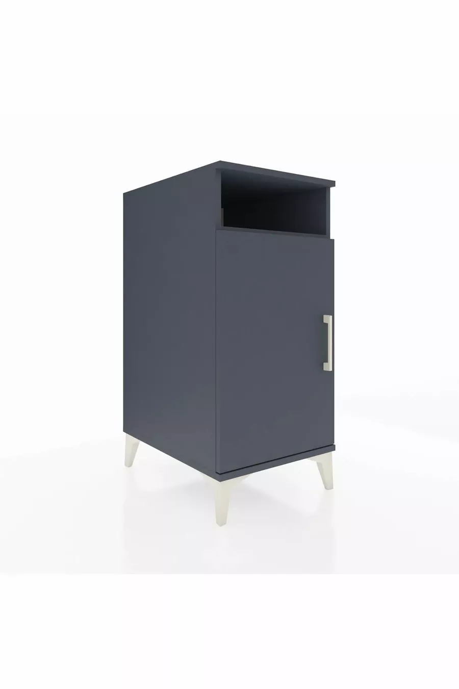 Table de chevet Kronos à 3 étagères avec 1 porte Anthracite-Anthracite