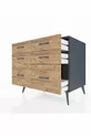 Commode Kronos 6 tiroirs Anthracite-Anthracite/Pin