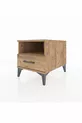 Table de chevet Kronos avec une étagère et un tiroir, en pin-pin