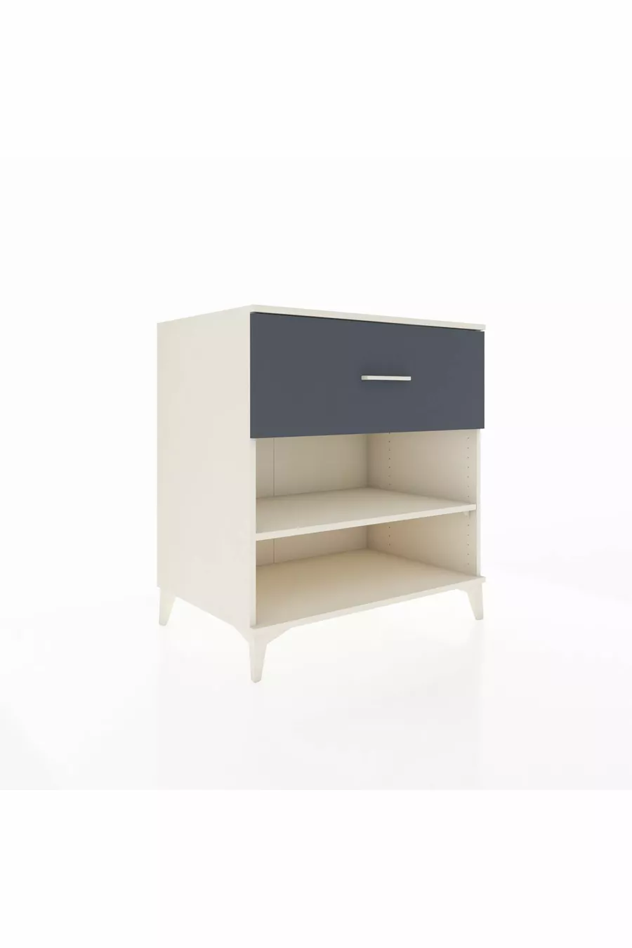 Commode Kronos à une étagère et un tiroir, Pierre de Lune-Anthracite