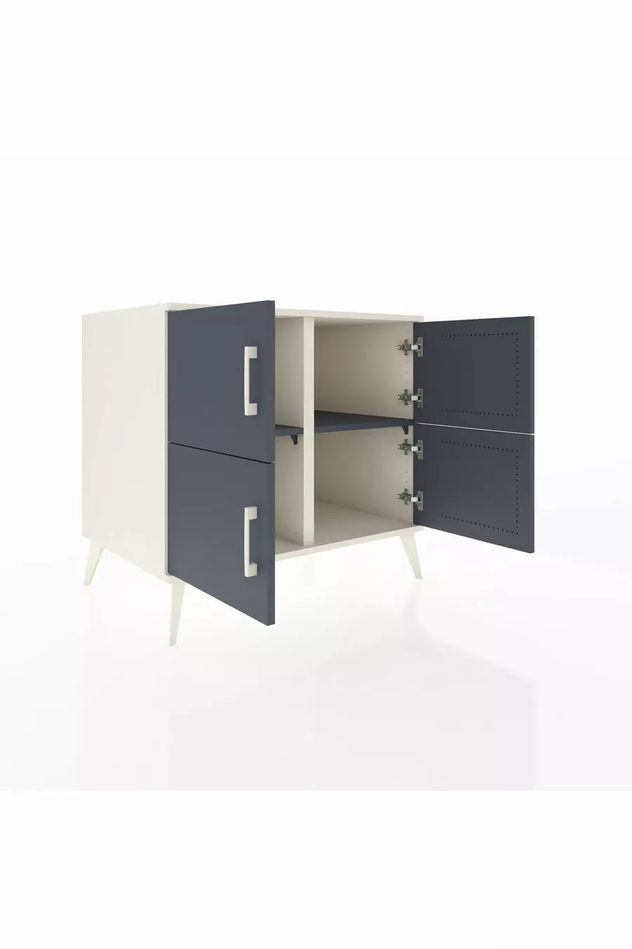 Commode Kronos 2 étagères 4 portes Pierre de Lune-Anthracite