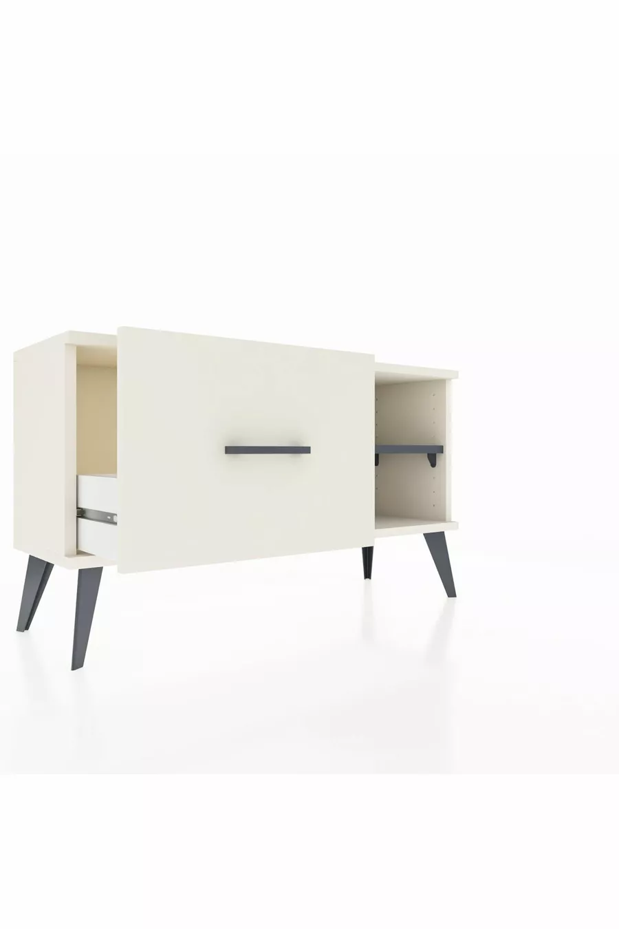 Commode Arges à une étagère et un tiroir, Ambre-Anthracite / Ambre