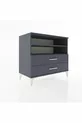 Commode Hyperion 2 étagères 2 tiroirs Anthracite-Anthracite