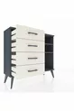 Commode Arges 2 étagères 4 tiroirs Anthracite-Anthracite/Pierre de lune