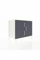 Commode Kronos 2 étagères 3 portes Pierre de lune-Anthracite