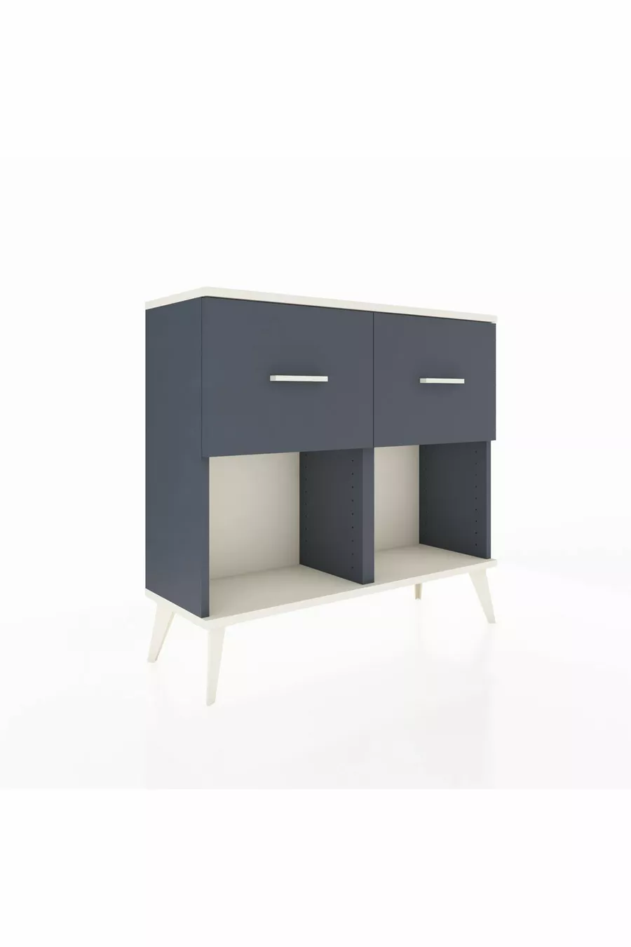 Commode Arges 2 tiroirs Anthracite-Pierre de Lune/Anthracite