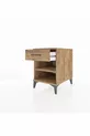 Table de chevet Kronos avec une étagère et un tiroir, pin-pin
