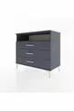 Commode Hyperion à une étagère et trois tiroirs Anthracite-Anthracite