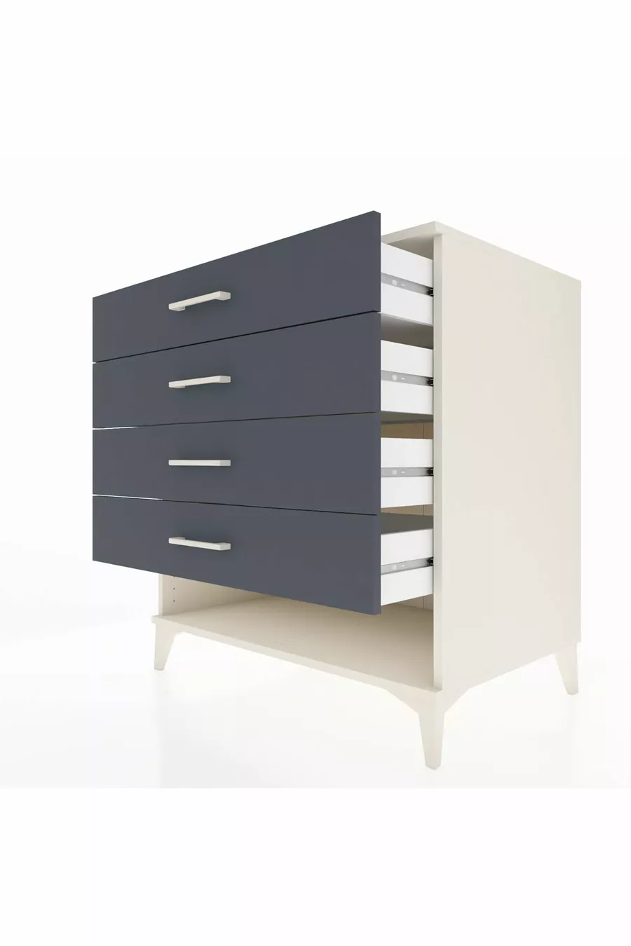 Commode Kronos 4 tiroirs Pierre de lune-Anthracite