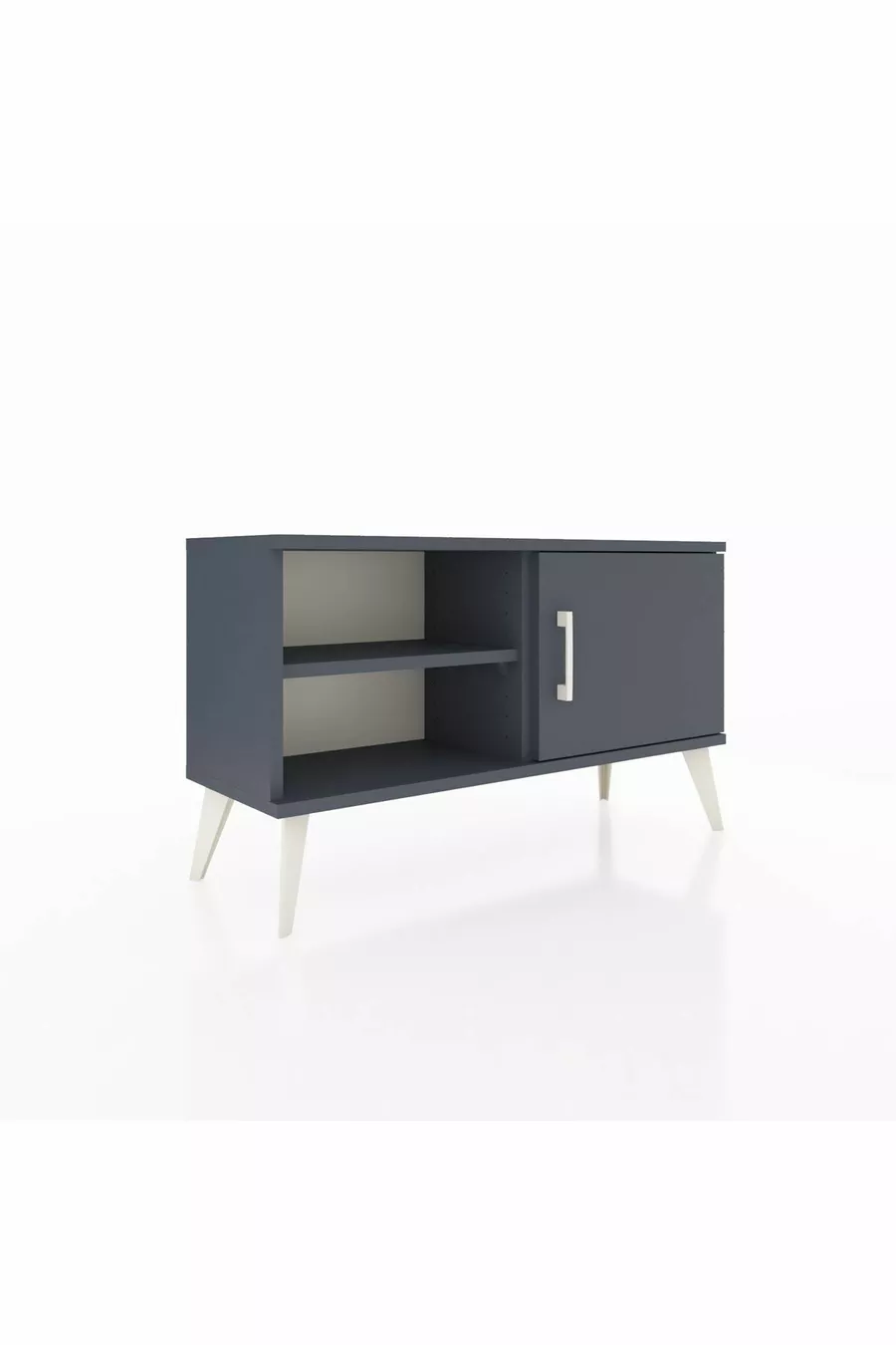 Commode Arges 2 étagères avec 1 porte Anthracite-Anthracite