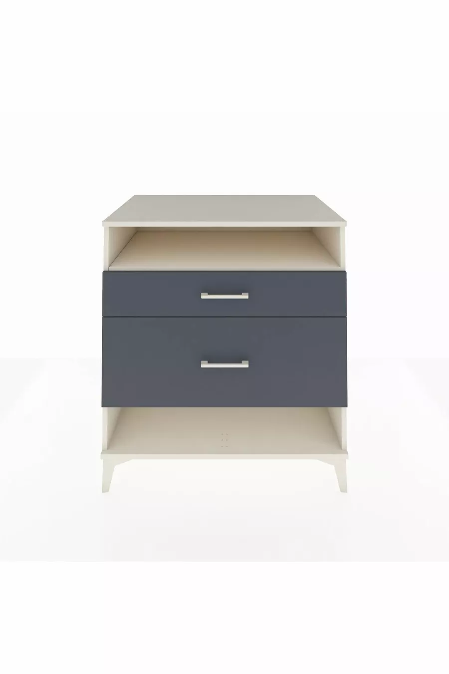 Commode Kronos à une étagère et 2 tiroirs, Pierre de lune-Anthracite