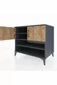 Commode Kronos 3 étagères 2 portes Anthracite-Sapin