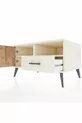 Commode Kronos avec 2 étagères, 1 tiroir et 1 porte, couleur Pierre de lune/Pin