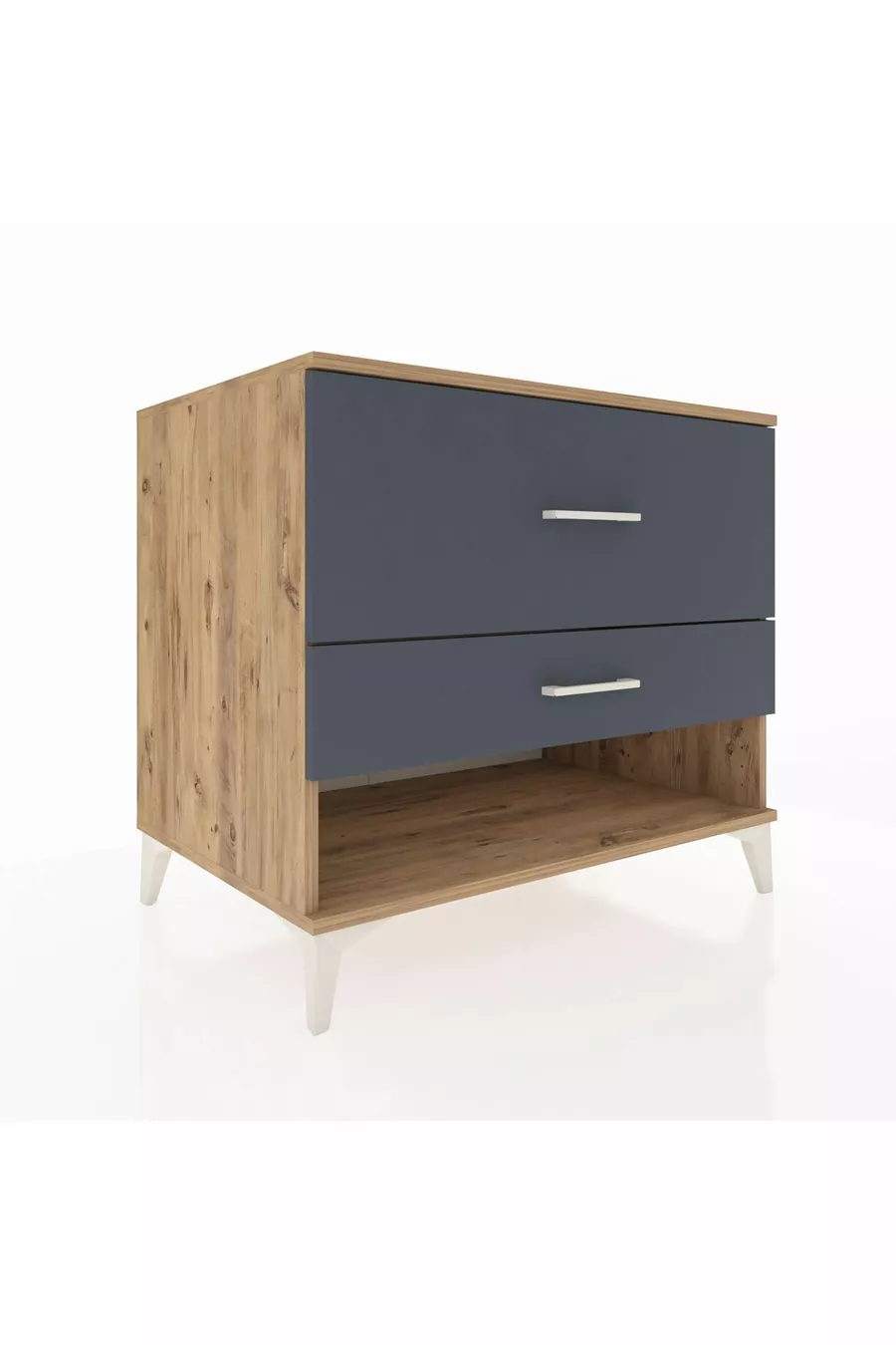 Commode Kronos à 2 tiroirs Pin-Anthracite