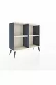 Commode Arges 2 étagères Anthracite-Pierre de lune